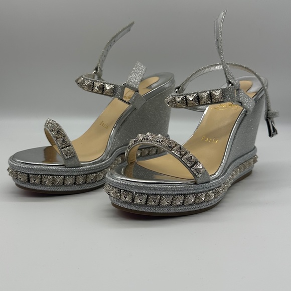 Super Sparkly, Silver Glitter Wedges - Picture 7 of 16